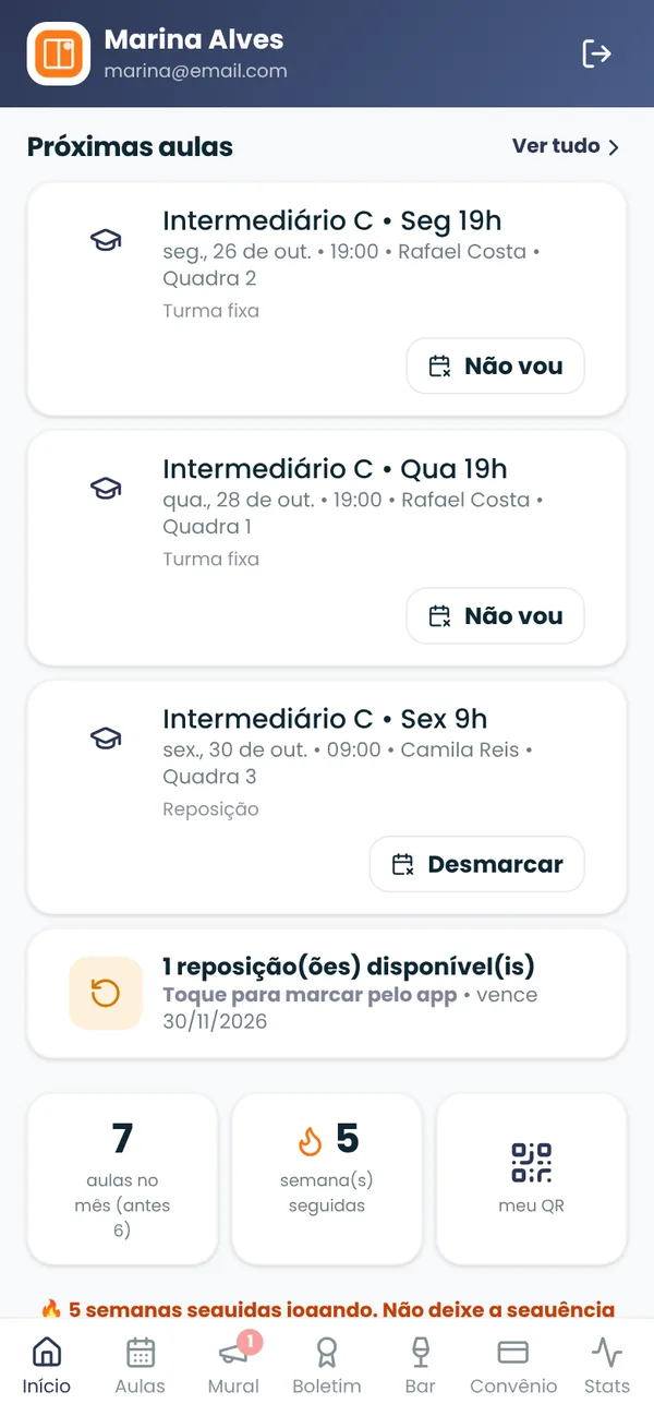 App do atleta